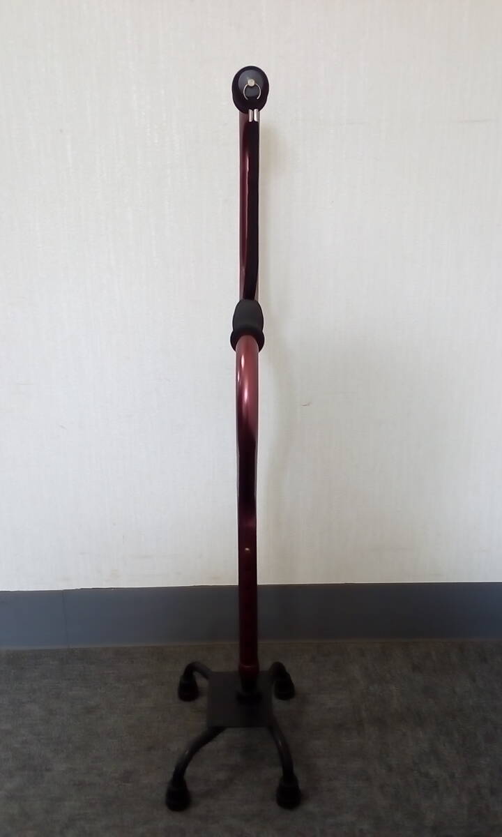 ◇四点杖　2段型　S字　伸縮　高さ調節可能　アルミ製　750g　軽量　歩行補助　高齢者　杖　中古品_画像2