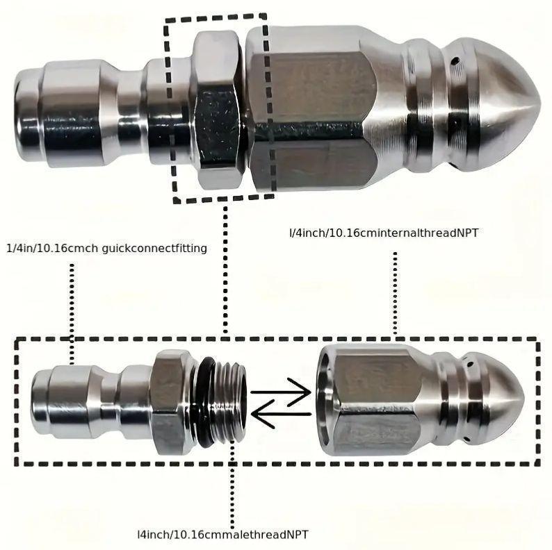 мойка высокого давления обратный .. jet форсунка 1/4 дюймовый SUS303 осушение труба внизу вода труба чистка Karcher соответствует g напульсник засорение удаление для бизнеса . труба форсунка