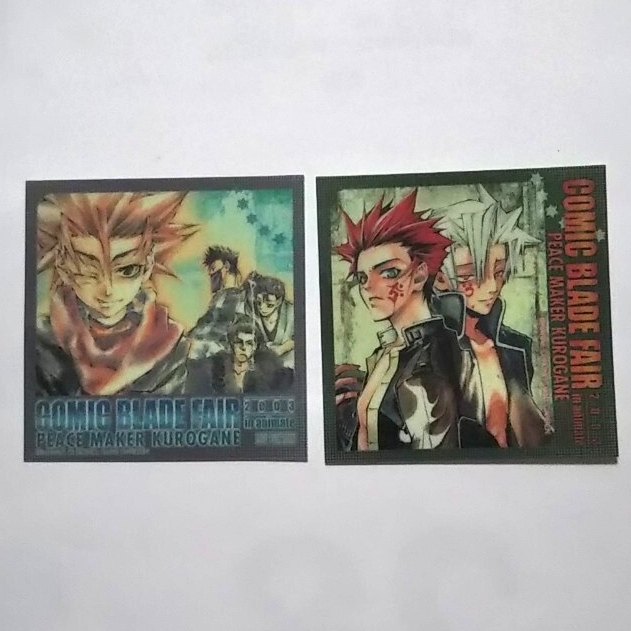 ＊未開封＊PEACE MAKER 鐵 メモ付きスタンドポップ 1冊 コミックブレイドフェア2003特典ステッカーシール 2種(非売品) 発送方法選択可能_画像2