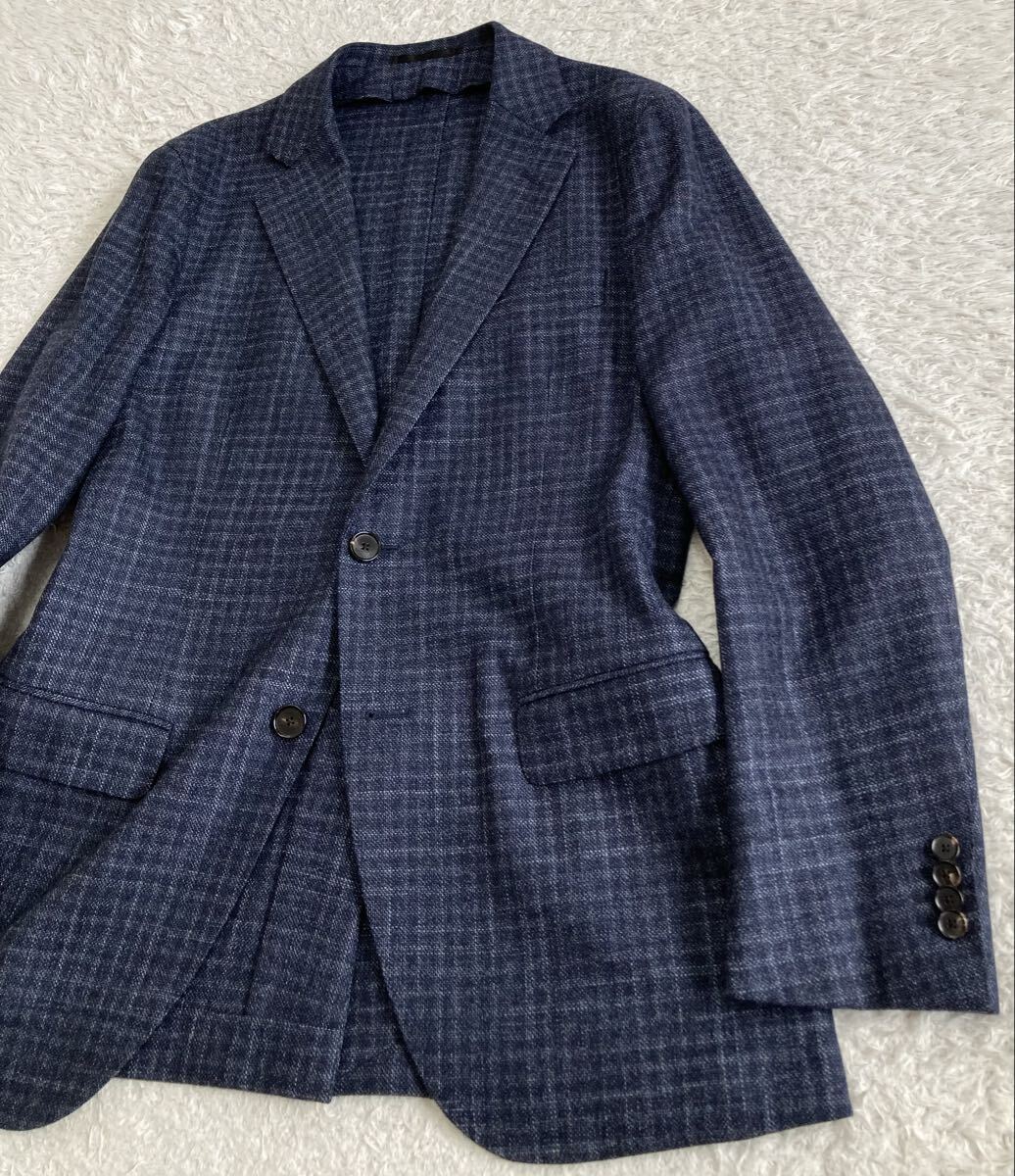 トゥモローランド ピルグリム/PILGRIM【伊】ロロピアーナ「SILK AIR」Super130'sウール/シルク/カシミヤ 2B ジャケット L位 48 ネイビー_画像10