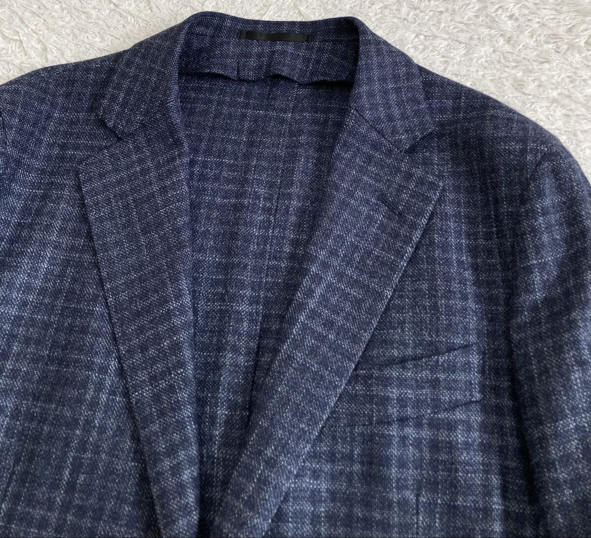 トゥモローランド ピルグリム/PILGRIM【伊】ロロピアーナ「SILK AIR」Super130'sウール/シルク/カシミヤ 2B ジャケット L位 48 ネイビー_画像2