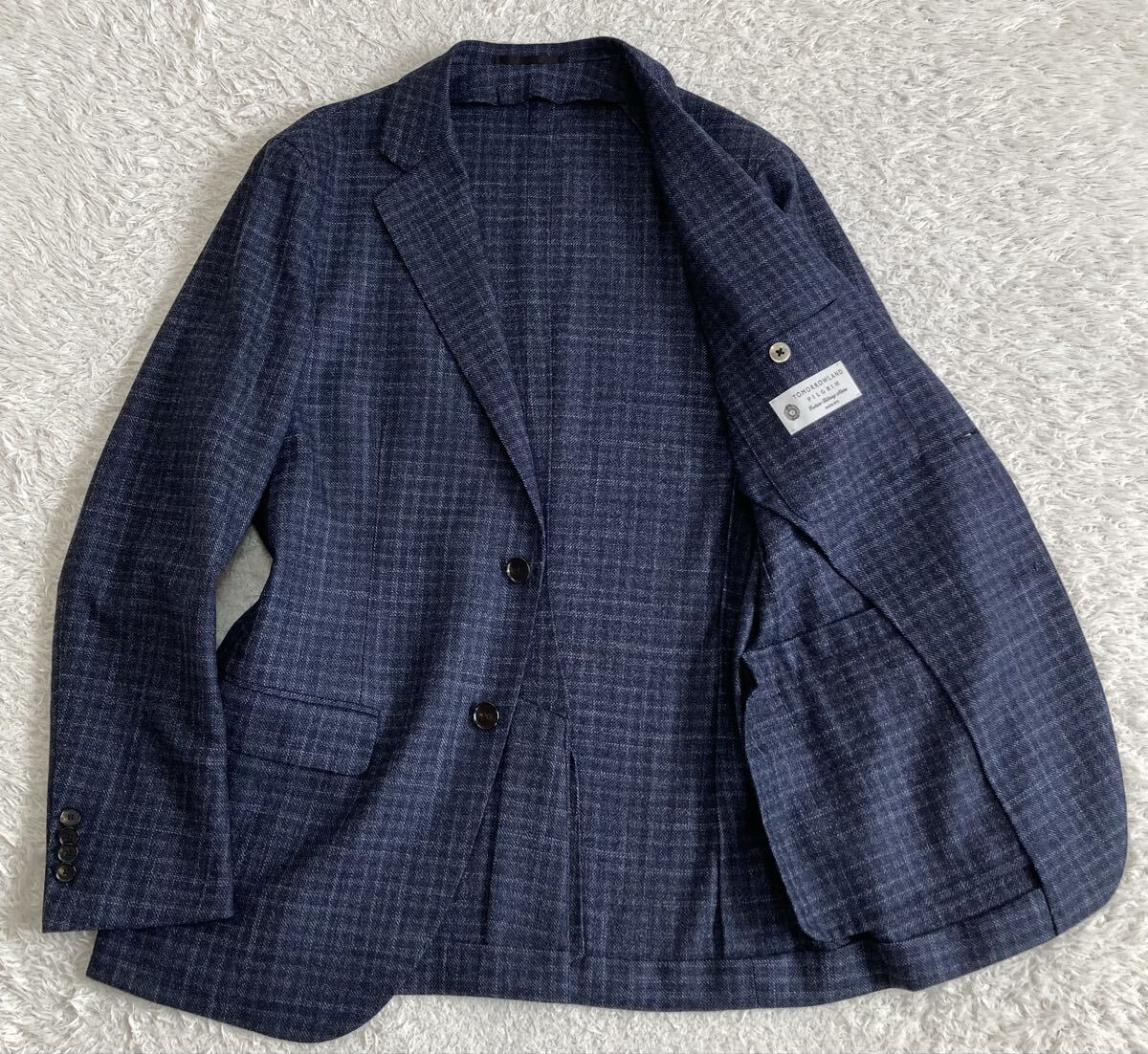 トゥモローランド ピルグリム/PILGRIM【伊】ロロピアーナ「SILK AIR」Super130'sウール/シルク/カシミヤ 2B ジャケット L位 48 ネイビー_画像3