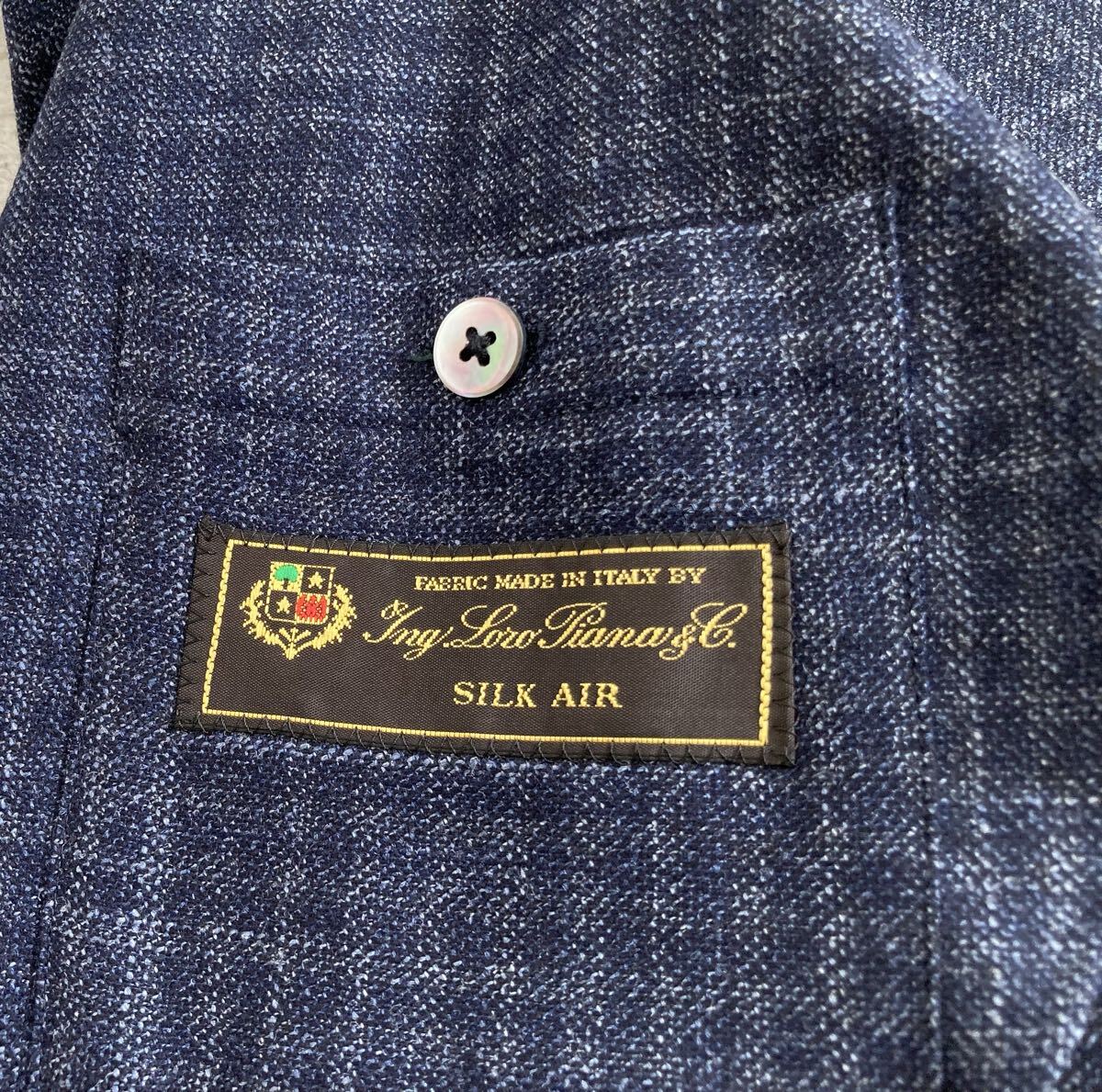 トゥモローランド ピルグリム/PILGRIM【伊】ロロピアーナ「SILK AIR」Super130'sウール/シルク/カシミヤ 2B ジャケット L位 48 ネイビー_画像6