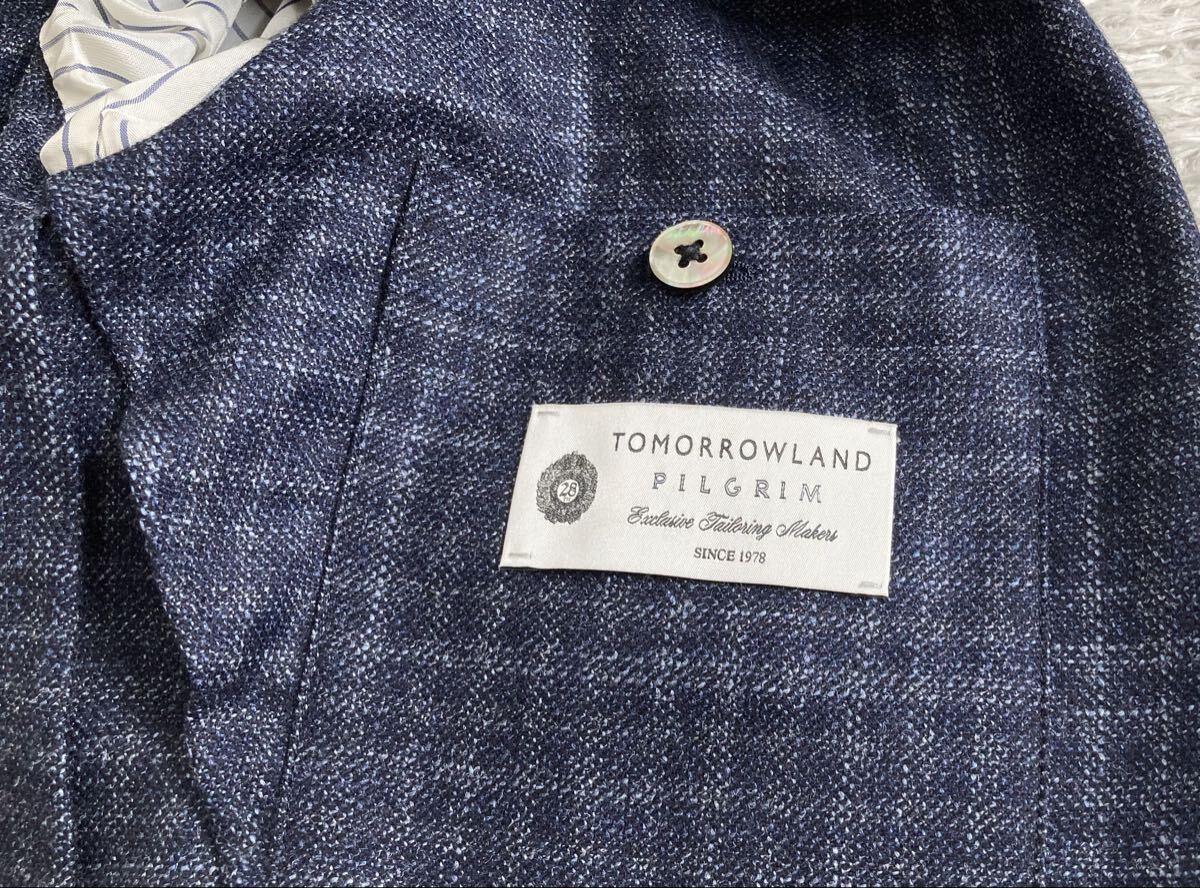 トゥモローランド ピルグリム/PILGRIM【伊】ロロピアーナ「SILK AIR」Super130'sウール/シルク/カシミヤ 2B ジャケット L位 48 ネイビー_画像5