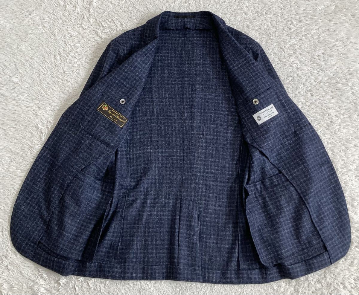 トゥモローランド ピルグリム/PILGRIM【伊】ロロピアーナ「SILK AIR」Super130'sウール/シルク/カシミヤ 2B ジャケット L位 48 ネイビー_画像4