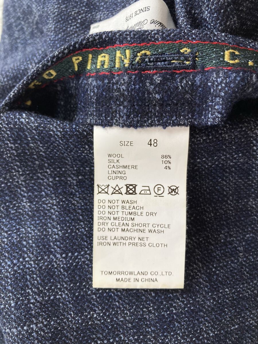 トゥモローランド ピルグリム/PILGRIM【伊】ロロピアーナ「SILK AIR」Super130'sウール/シルク/カシミヤ 2B ジャケット L位 48 ネイビー_画像7