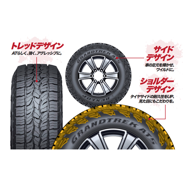 プラド 285/60R18 ホイールセット | ダンロップ グラントレック AT5 & キーラータクティクス 18インチ 6穴139.7_画像4