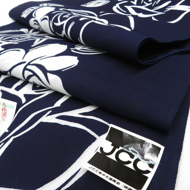 ★きもの北條★ 浴衣　花模様　生地　木綿　反物　T791-1_画像5