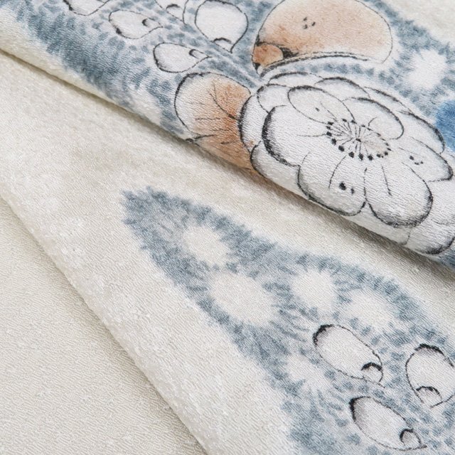 ★きもの北條★ 着尺　花の図　辻が花　付下げ　付け下げ　訪問着　未仕立て　正絹　反物　T808-9_画像5