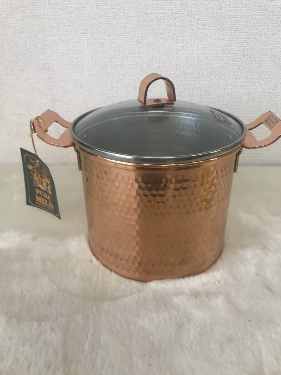 2074 PURE MILD COPPER CRAFT глубокий type nikomi кастрюля (PM-307)18.3.5L крышка имеется медный кухонная утварь предметы домашнего обихода обе рука кастрюля размер туловище retro изделие прикладного искусства др. 