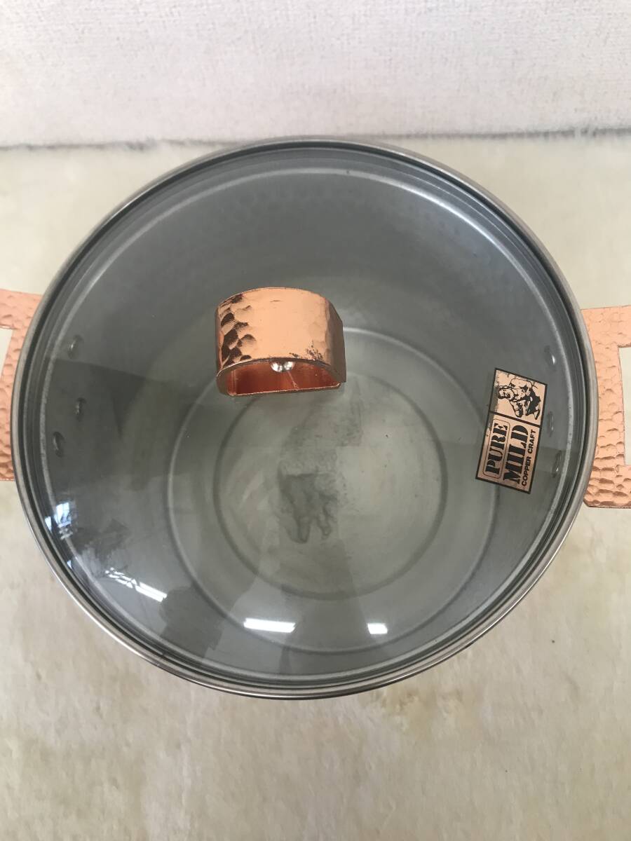 2074 PURE MILD COPPER CRAFT глубокий type nikomi кастрюля (PM-307)18.3.5L крышка имеется медный кухонная утварь предметы домашнего обихода обе рука кастрюля размер туловище retro изделие прикладного искусства др. 