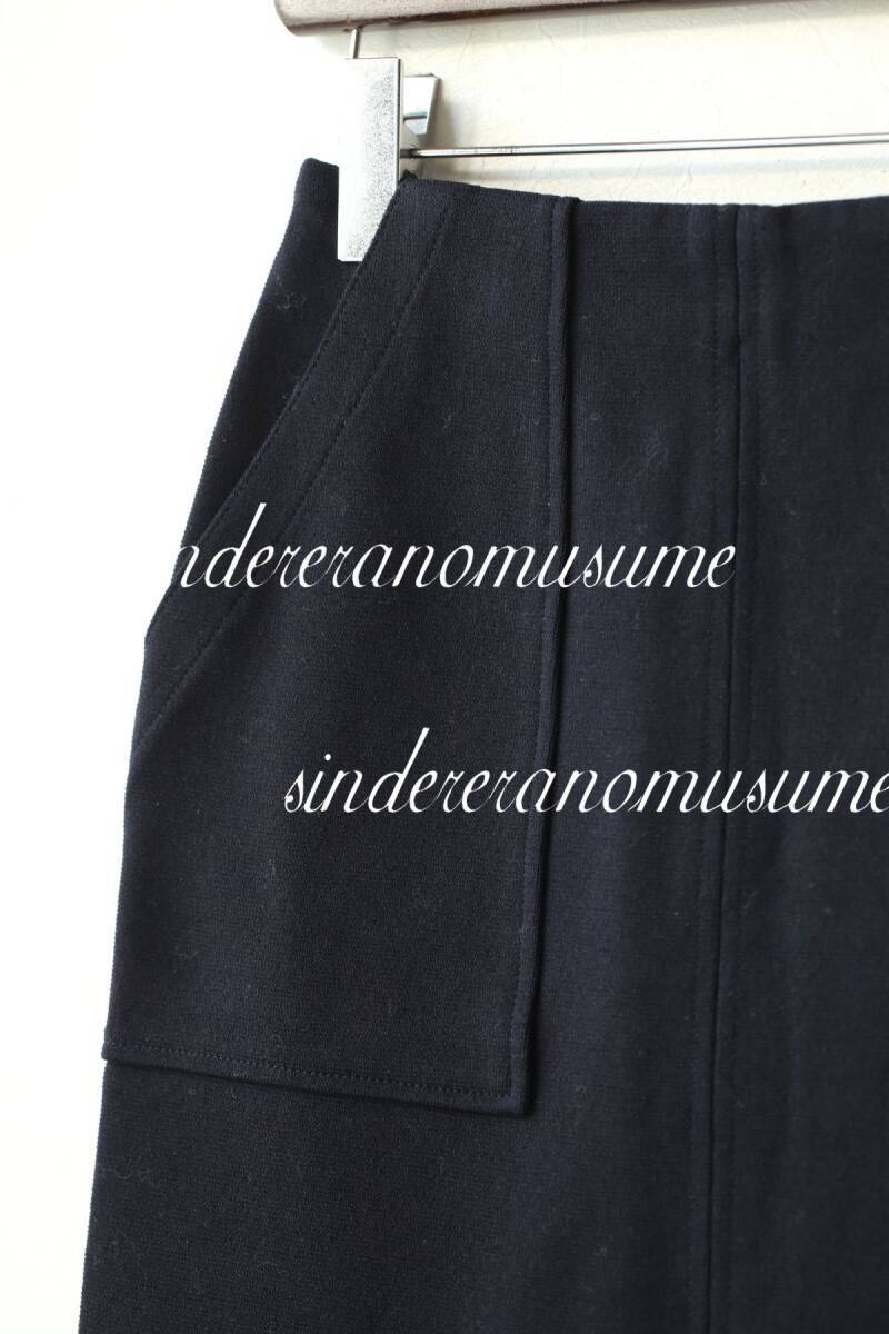 ★マカフィー　黒ニットタイトスカートＳ　ウエストゴム　コットンスリット★_画像6