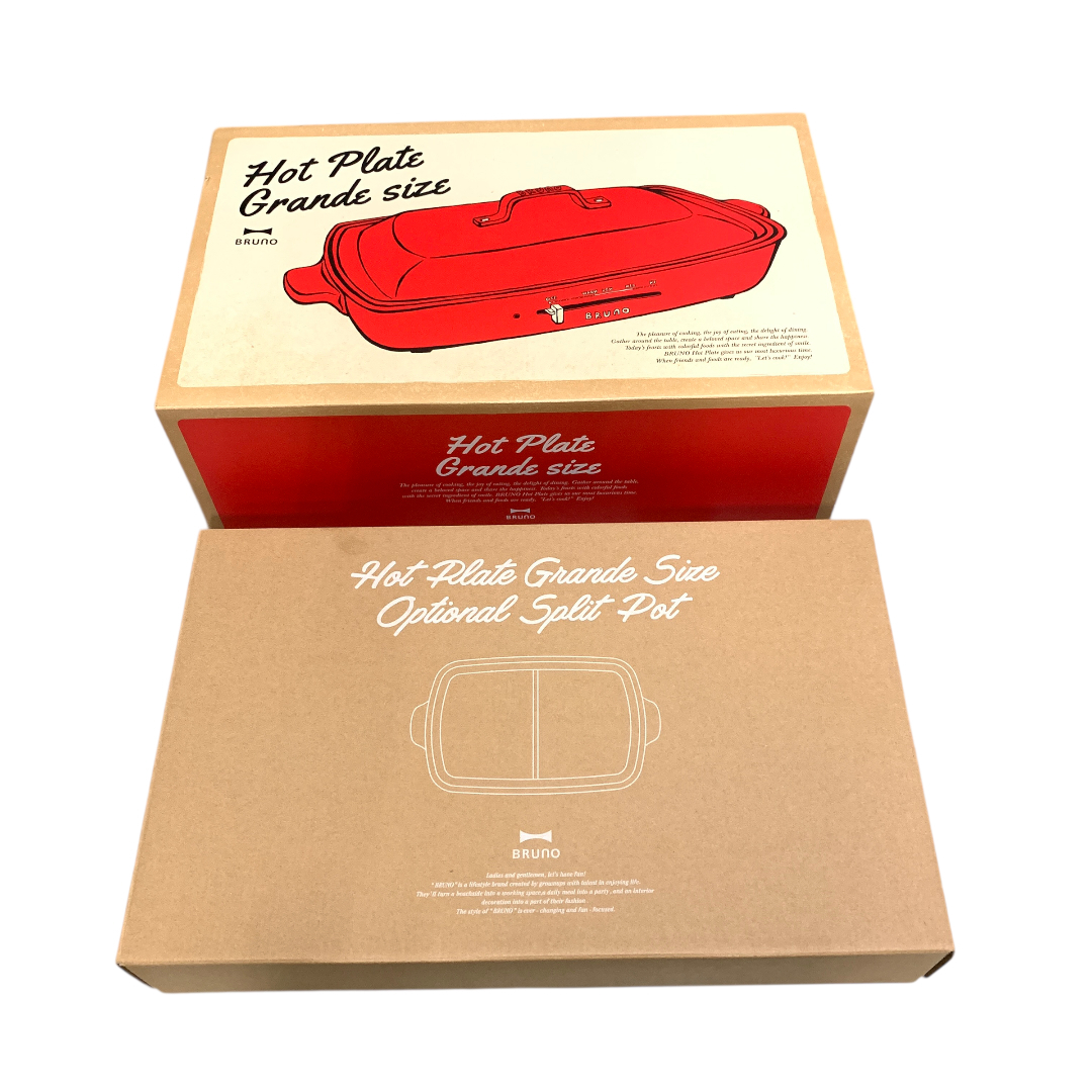 【未使用未開封品】　BRUNO　ブルーノ　ホットプレートグランデ 仕切り鍋付 BOE026-RD/BOE026-NABE(M71001-10)_画像1