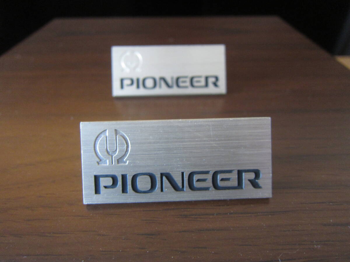 PIONEER パイオニア スピーカー エンブレム 5cm アルミ製 2個_画像1
