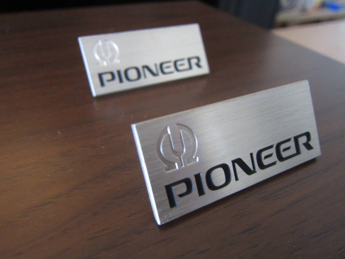 PIONEER パイオニア スピーカー エンブレム 5cm アルミ製 2個_画像2