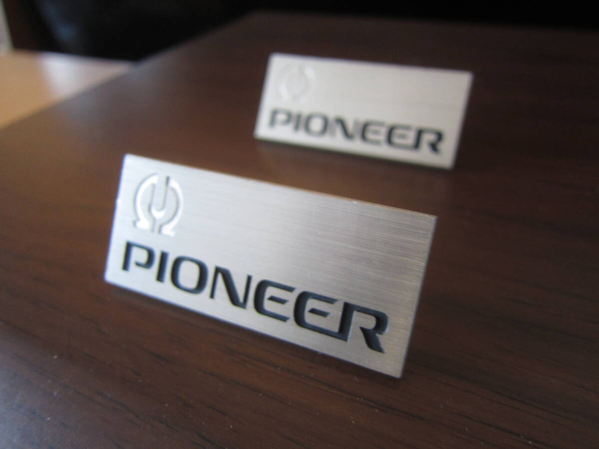 PIONEER パイオニア スピーカー エンブレム 5cm アルミ製 2個_画像3