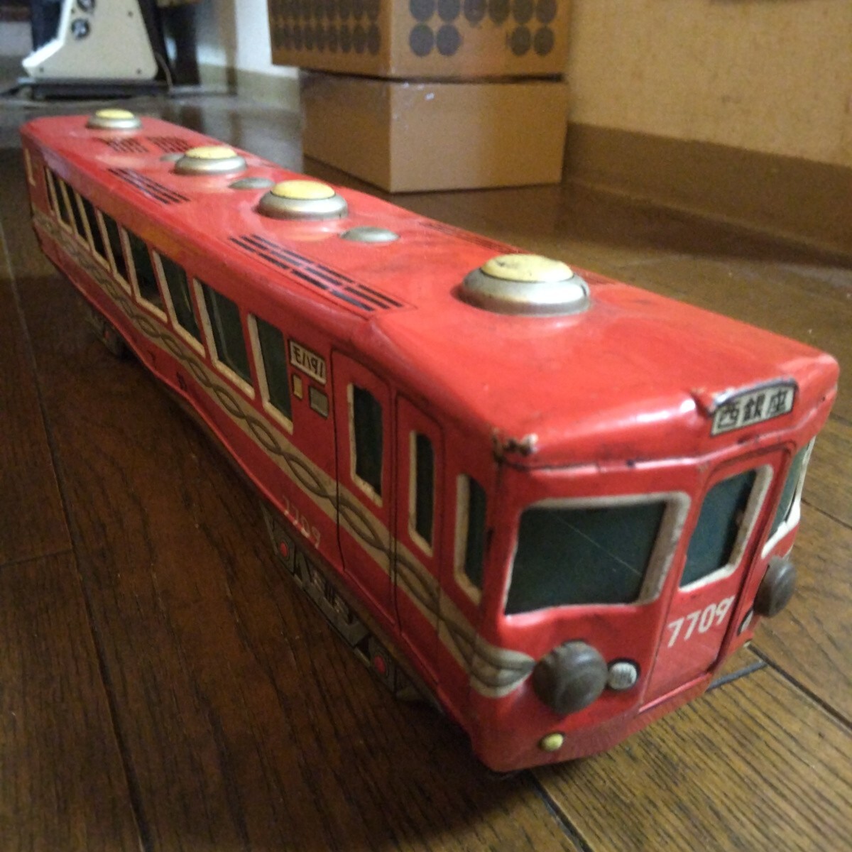 山崎玩具製 ブリキ地下鉄 ジャンク品 当時物。_画像1