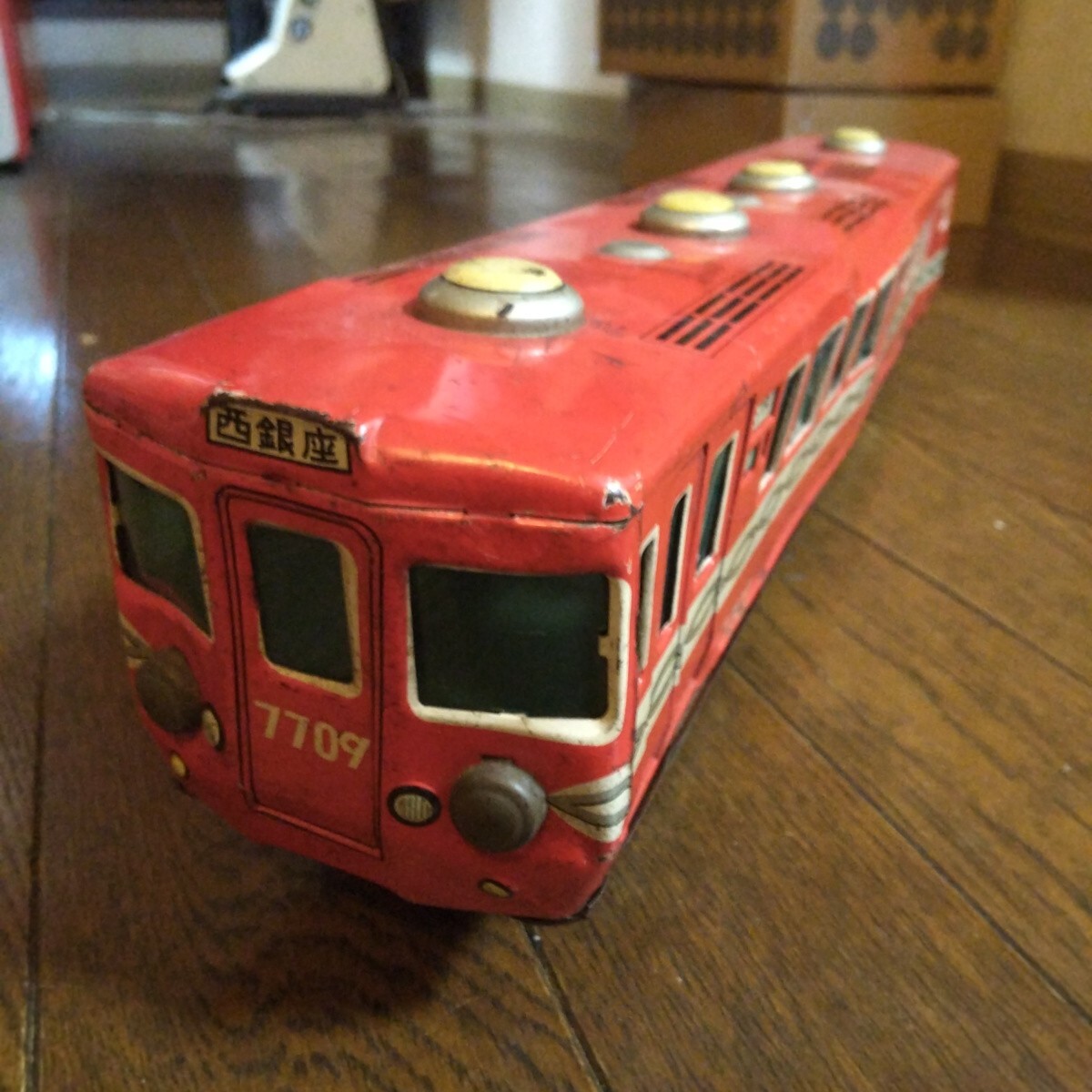 山崎玩具製 ブリキ地下鉄 ジャンク品 当時物。_画像2