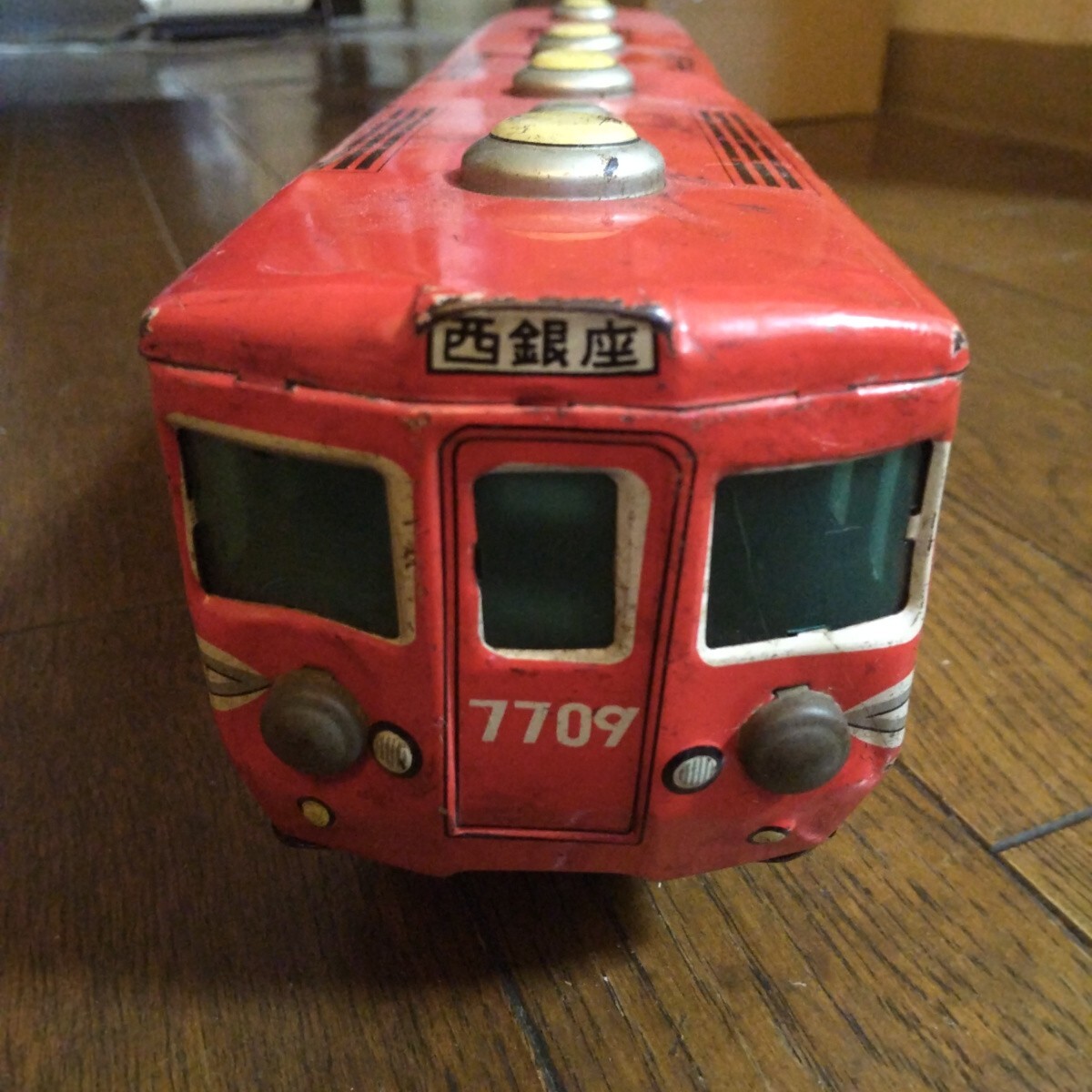 山崎玩具製 ブリキ地下鉄 ジャンク品 当時物。_画像3