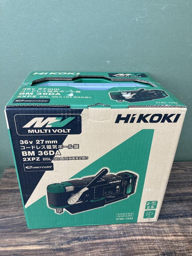 022●未使用品・即決価格●HiKOKI 36V27㎜コードレス磁気ボール盤 BM36DA2XPZ 箱剥がれ有り_画像1