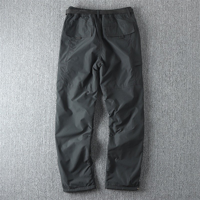 メンズカーゴパンツ ワイドパンツ 長ズボン ワークパンツ ロングパンツ カジュアル ボトムス コットン 4XLサイズ ブラック 里起毛 軍パン