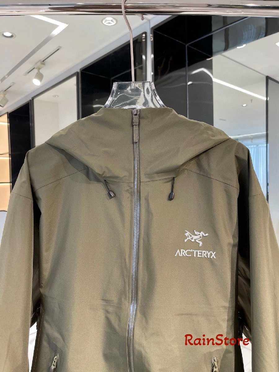 ARC'TERYX メンズマウンテンパーカー ブルゾン グリーン Lサイズ スキージャケット ウインドブレーカー BETA LT GORE-TEX 防風 フード付_画像3