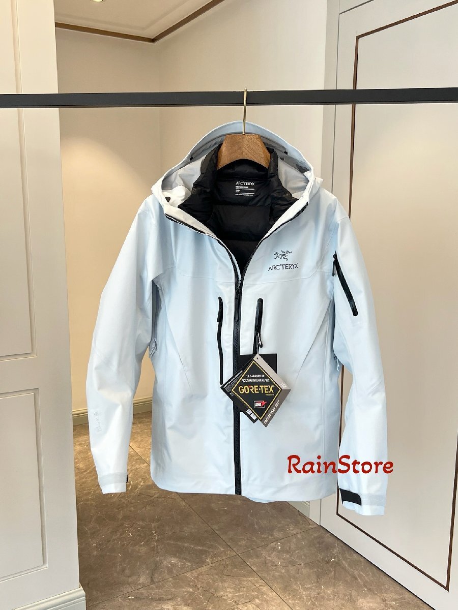 ARC'TERYX メンズマウンテンパーカー Alpha SV7 3-in-1ジャケット 薄ブルー L セパレート ダウンインナー付 ウインドブレーカー 男女兼用_画像3