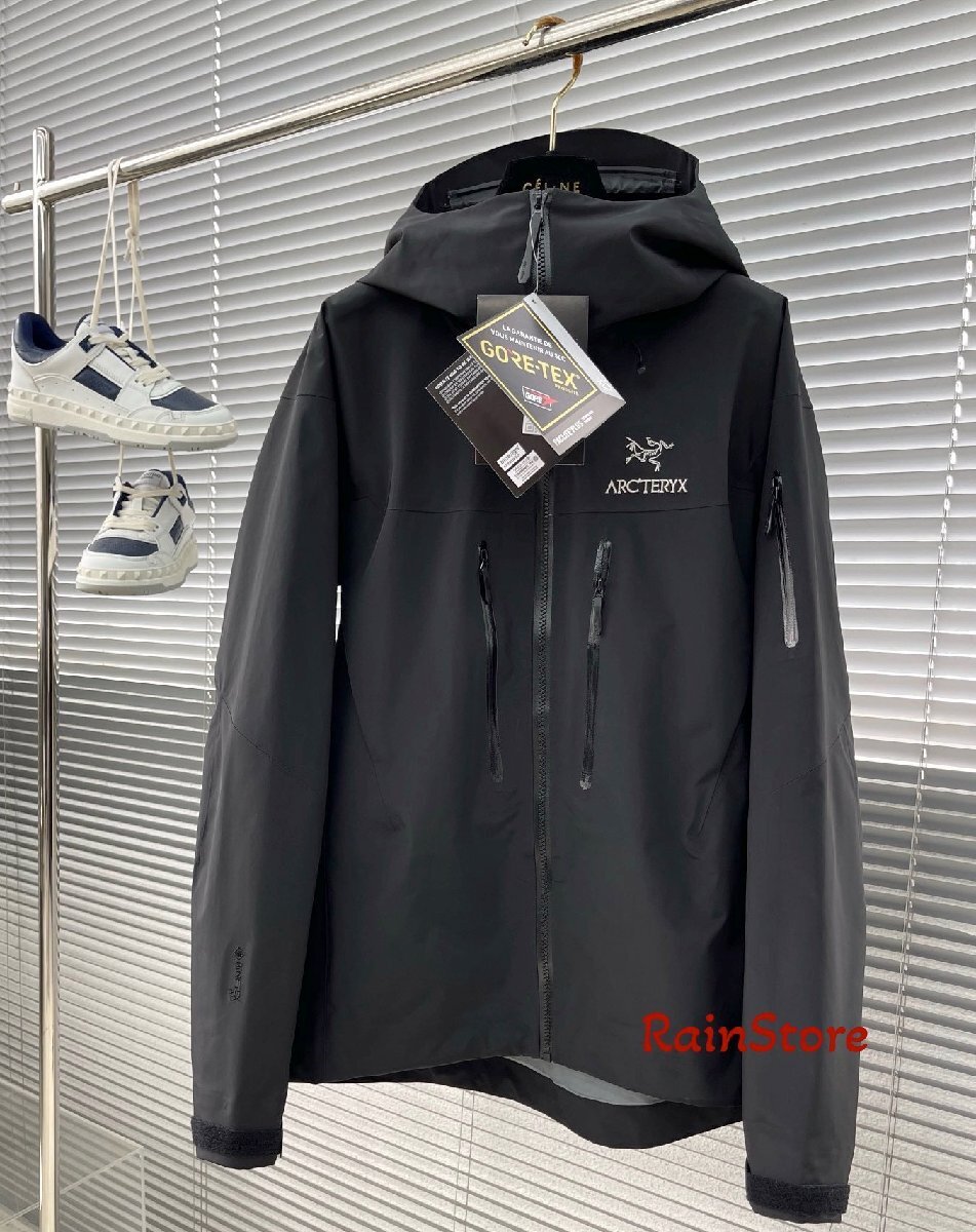 ARC'TERYX メンズマウンテンパーカー ブルゾン Alphaシリーズ SV ブラック Lサイズ 防水ジャケット ウインドブレーカー GORE-TEX PRO_画像1
