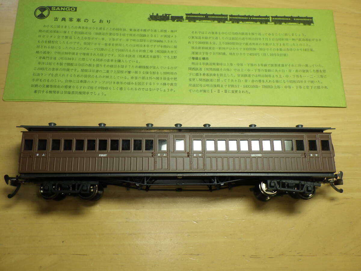 No.25 HOゲージ 珊瑚模型 明治22年型 上.中等ボギー車 1/80 16.5mm 珊瑚模型店 鉄道模型 SANGO 古典体系_画像2