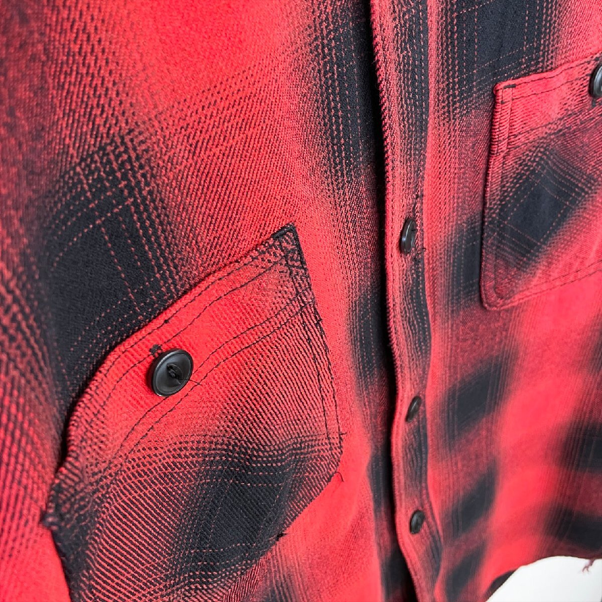 HOUSTON ヒューストン OMBRE CHECK VIYELLA SHIRT オンブレ― チェック ビエラ シャツ Js10-38_画像3