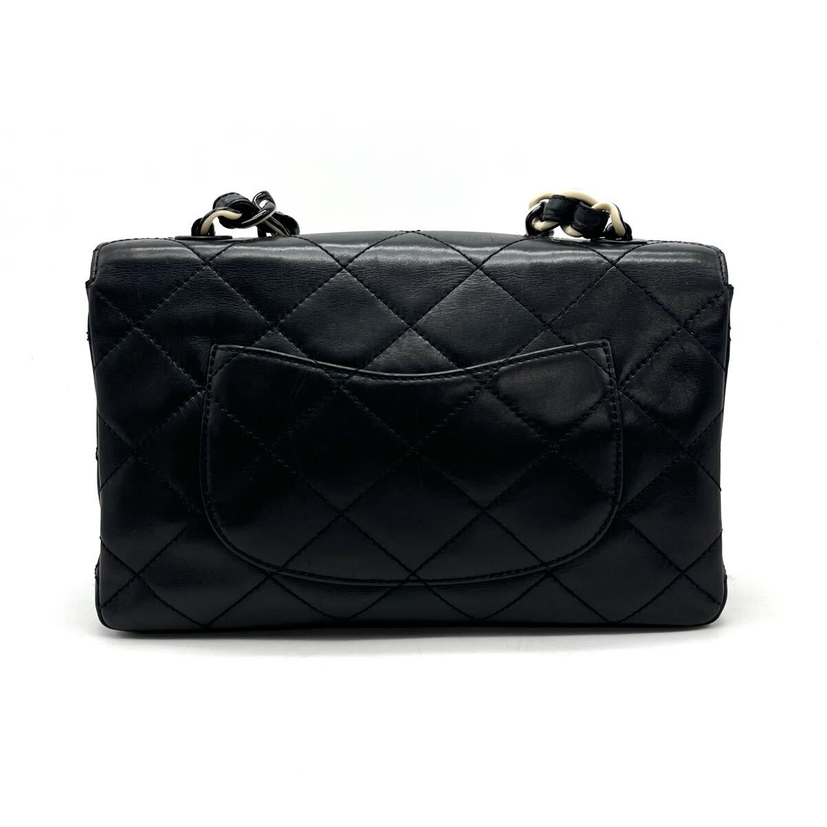 1円 良品 CHANEL シャネル マトラッセ ターンロック ココマーク レザー プラ チェーン ショルダー バッグ eH08143A_画像3