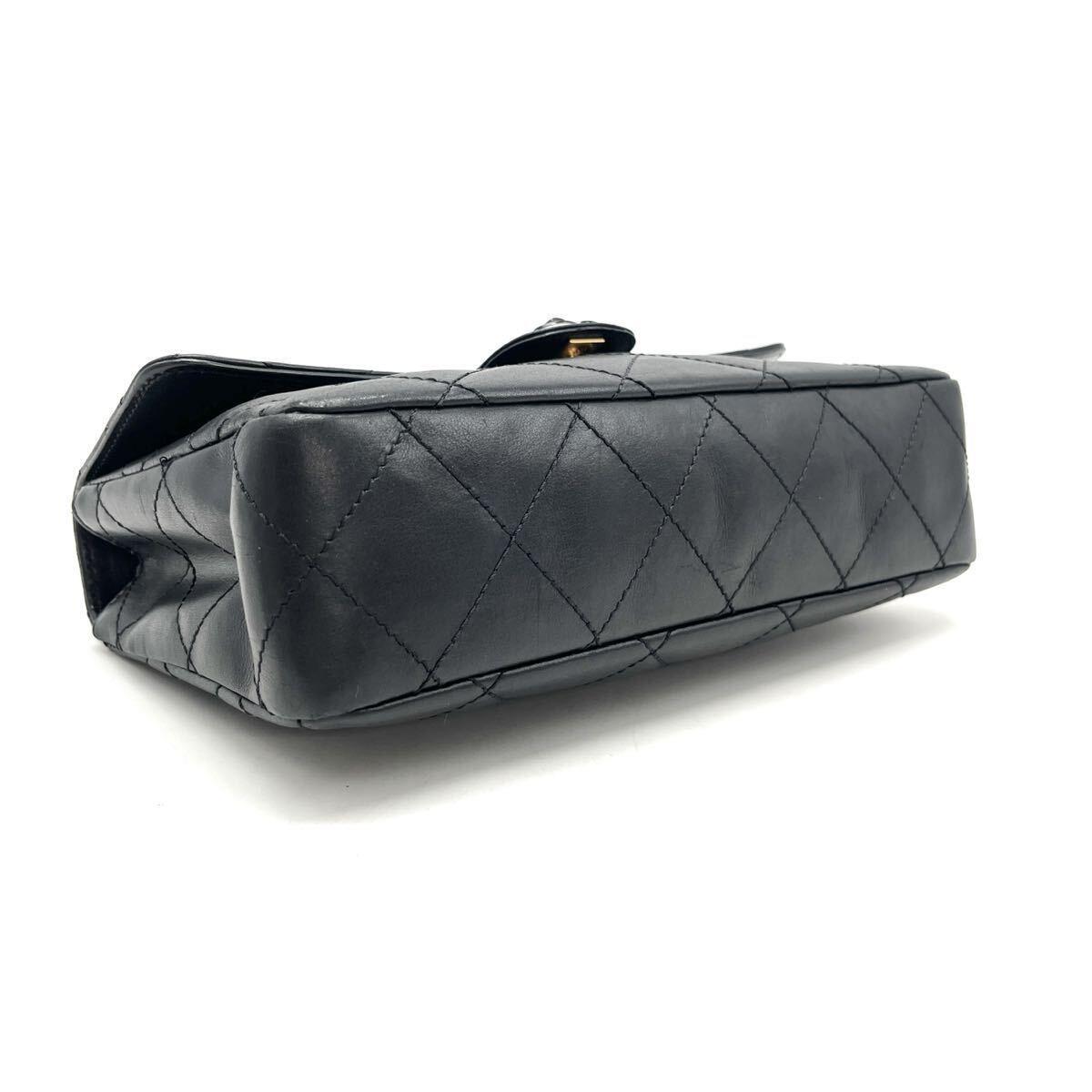 1円 良品 CHANEL シャネル マトラッセ ターンロック ココマーク レザー プラ チェーン ショルダー バッグ eH08143A_画像4