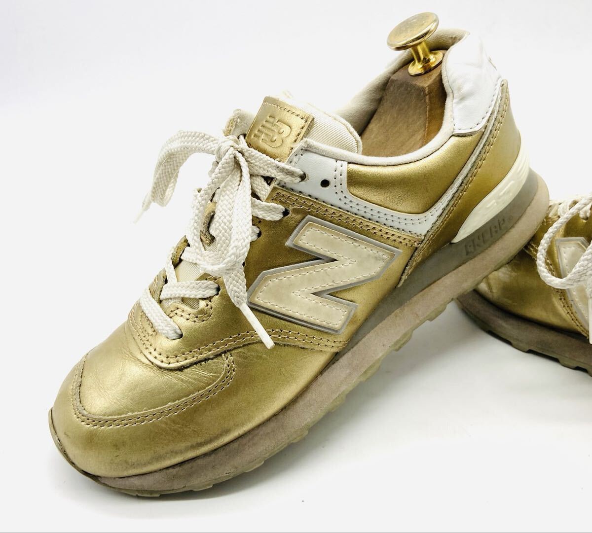 【New Balance ニューバランス/574/ENCAP】ローカットスニーカー/ゴールド/23.5cm/衝撃プライス！ヴィンテージ復刻クラシックモデル★10.24_画像1