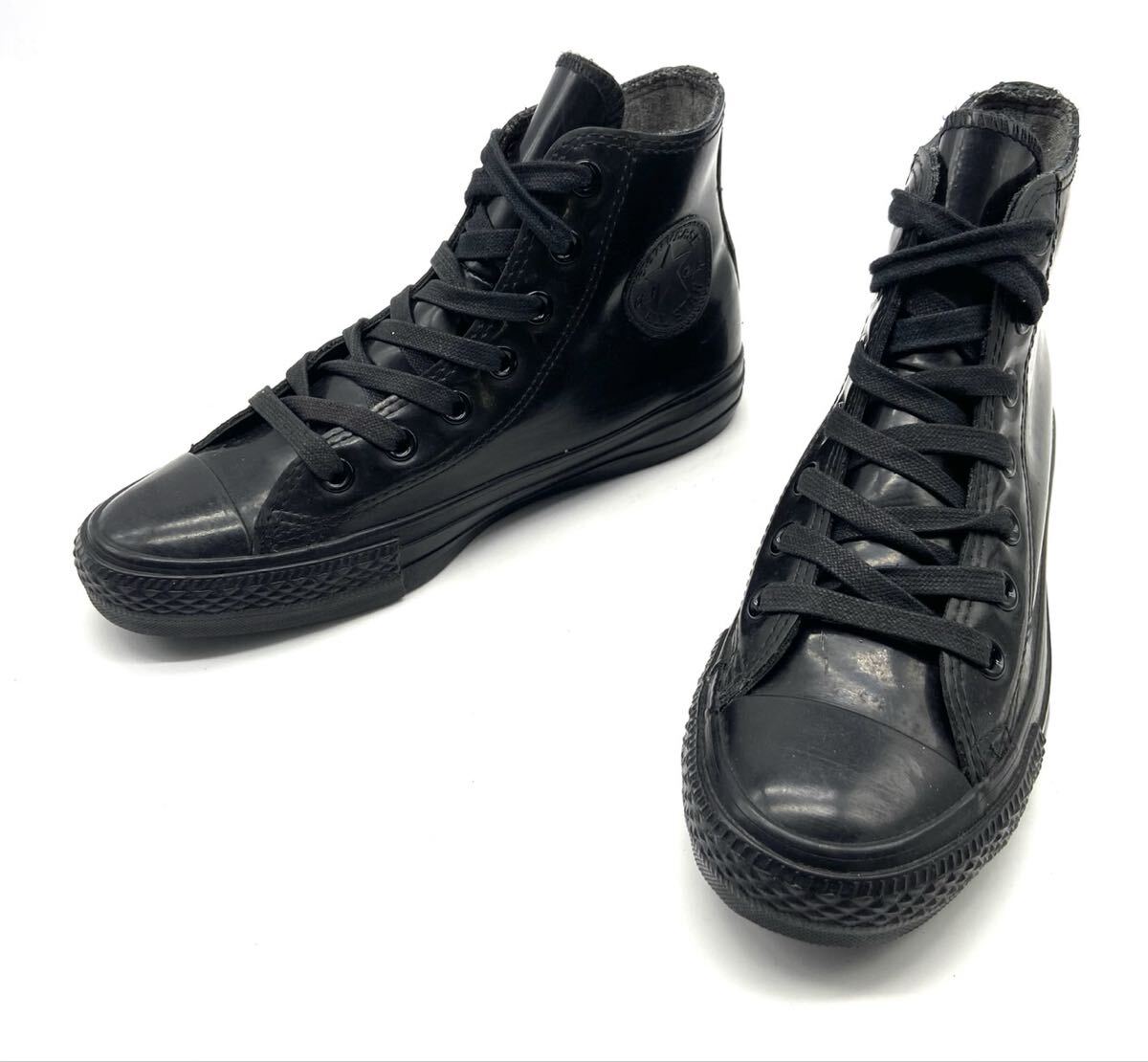 【コンバース/オールスター/レザー/547254C】ハイカットスニーカー/オールブラック/23.5cm/衝撃プライス！1足限定販売★完全売切SALE！10.9_画像1
