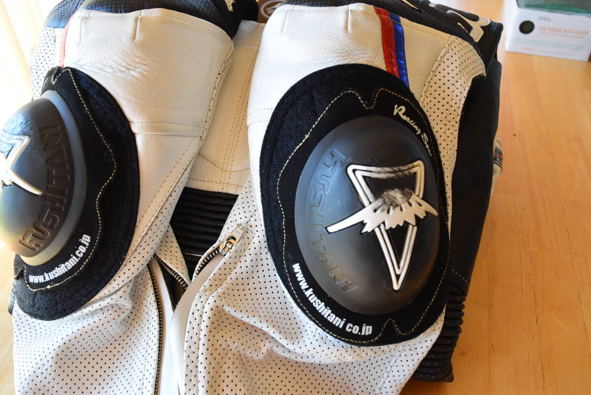 クシタニ　MFJ公認　レーシングスーツ　Lサイズ　転倒無し　使用少ない　未転倒　プロトコアレザー　ザイロン　KUSHITANI　革ツナギ_画像6