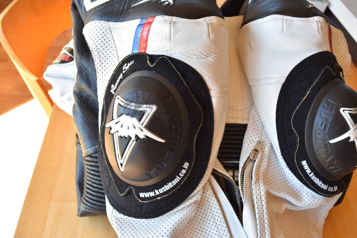 クシタニ　MFJ公認　レーシングスーツ　Lサイズ　転倒無し　使用少ない　未転倒　プロトコアレザー　ザイロン　KUSHITANI　革ツナギ_画像7