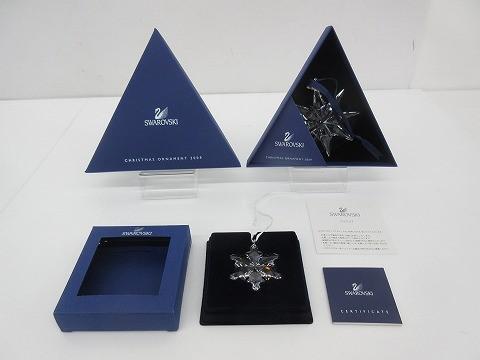 美品 スワロフスキー SWAROVSKI クリスマス オーナメント 2点 スノーフレーク 雪の結晶 クリスタル 雑貨_画像1