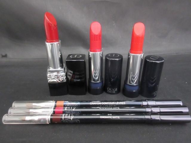 中古 ディオール Dior ルージュ ディオール 860 クレヨン コントゥール レーブル 等 6点 口紅 リップライナー_画像1