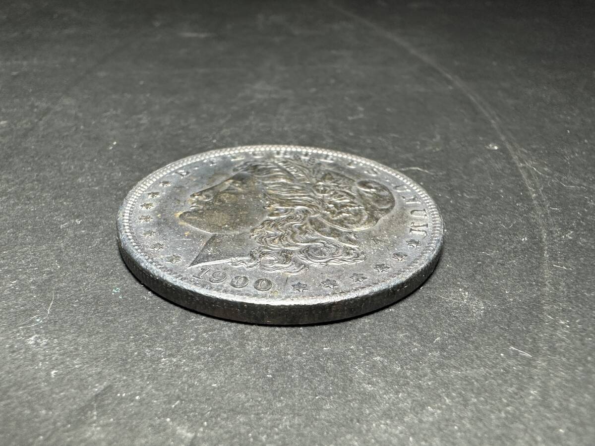 ★コレクター必見！！ 当時物 現状品 1900年 アメリカ モルガンダラー 1ドル 銀貨 シルバー アンティークコイン ビンテージ 26.6g KZ801_画像4