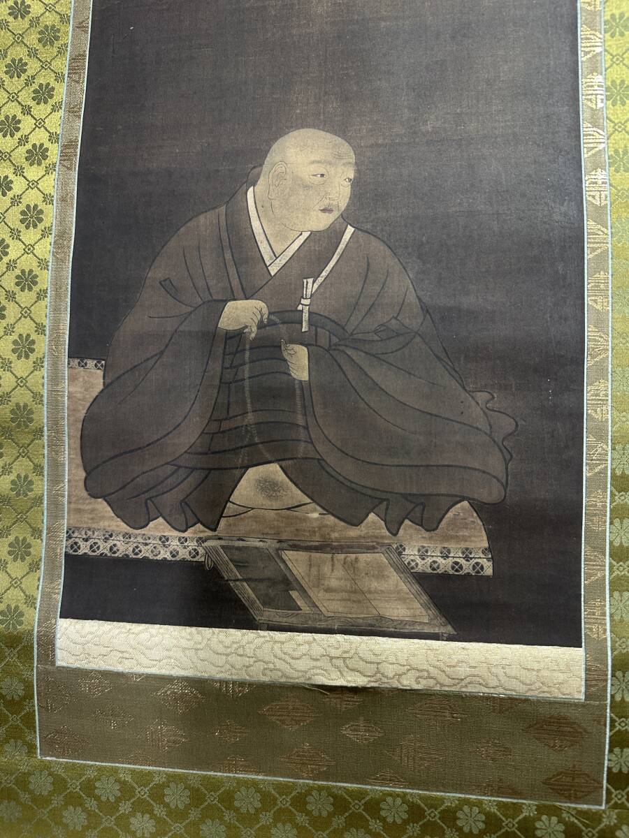 ★コレクター必見!! 当時物 現状品 ビンテージ 掛軸 法然上人? 壁飾り インテリア 雑貨 詳細不明 美術 レトロ KZ761_画像3