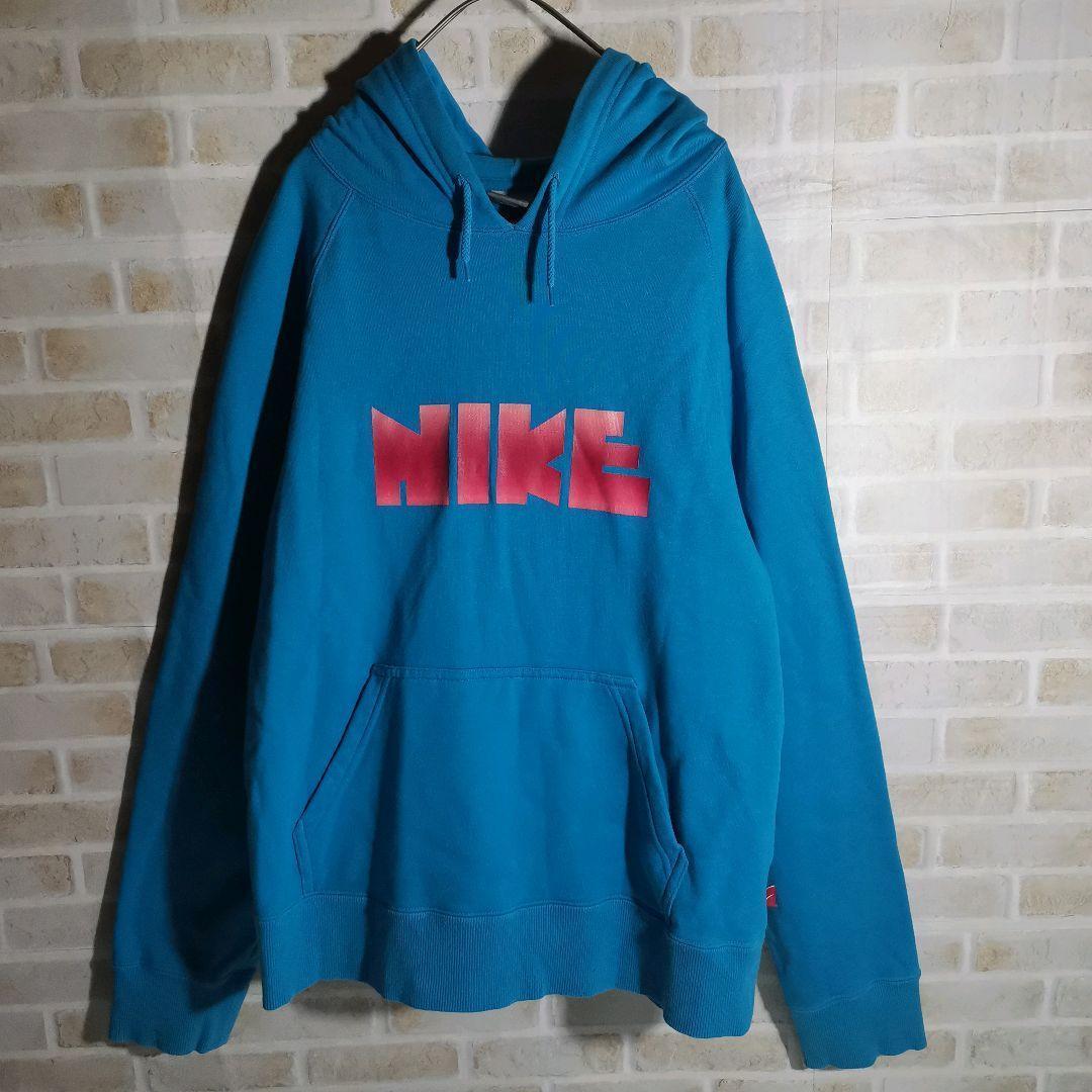 NIKE　ナイキ　パーカー　水色　ゴツナイキ　プルオーバー