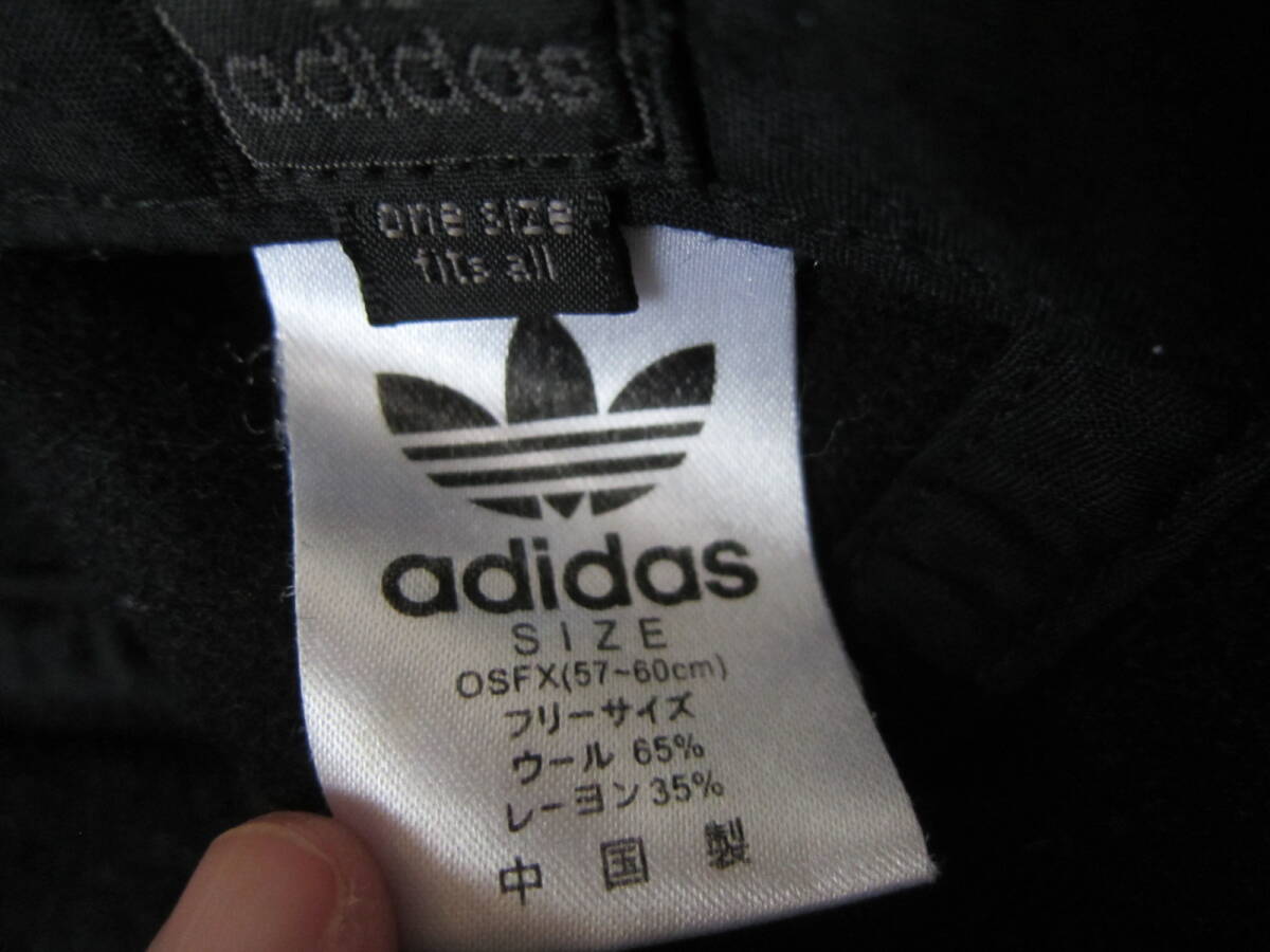 adidas（アディダス）　　秋冬用キャップ　　黒/赤 ウール　　フリーサイズ(57～60㎝)　　ok2510C_画像8