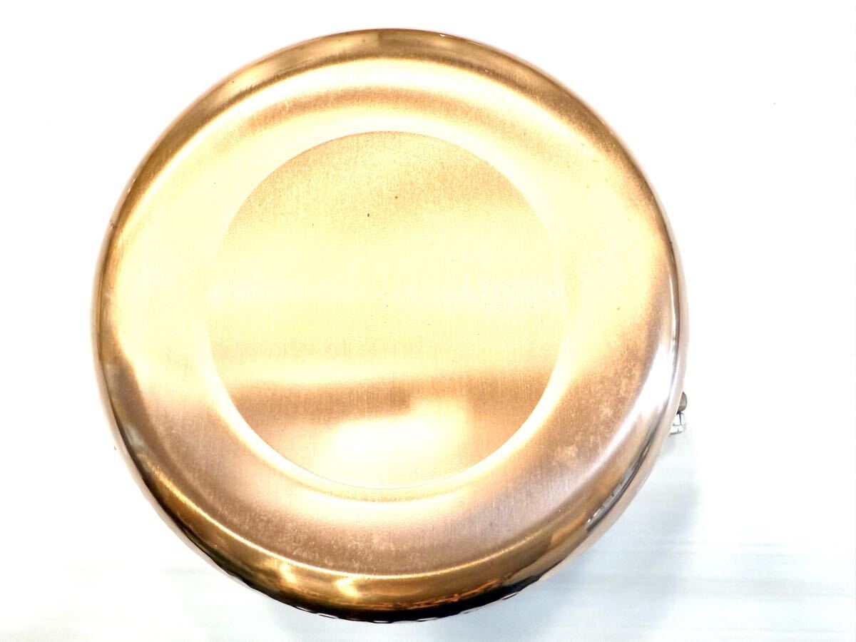 (送料無料)未使用保管品 青柳製作所 純銅製品シリーズ 強化ガラス蓋付き 純銅鍋両手鍋×2点 槌目加工☆17㎝1.7+18㎝2.3☆確認事項有り_画像6