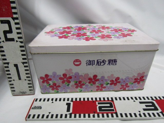 o сахар. retro жестяная банка прямоугольный type [ бесплатная доставка ] магазин Showa Retro редкий предмет дисплей украшение античный антиквариат 