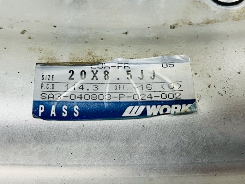 WORK 絶版 LS 105 20インチ 8.5J +16 114.3/5穴 3ピース Oディスク 深リム メッキ スーパークローム 4本 セ_画像10