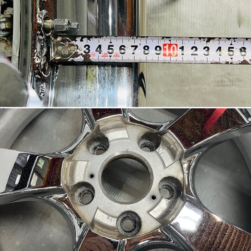 WORK 絶版 LS 105 20インチ 8.5J +16 114.3/5穴 3ピース Oディスク 深リム メッキ スーパークローム 4本 セ_画像9