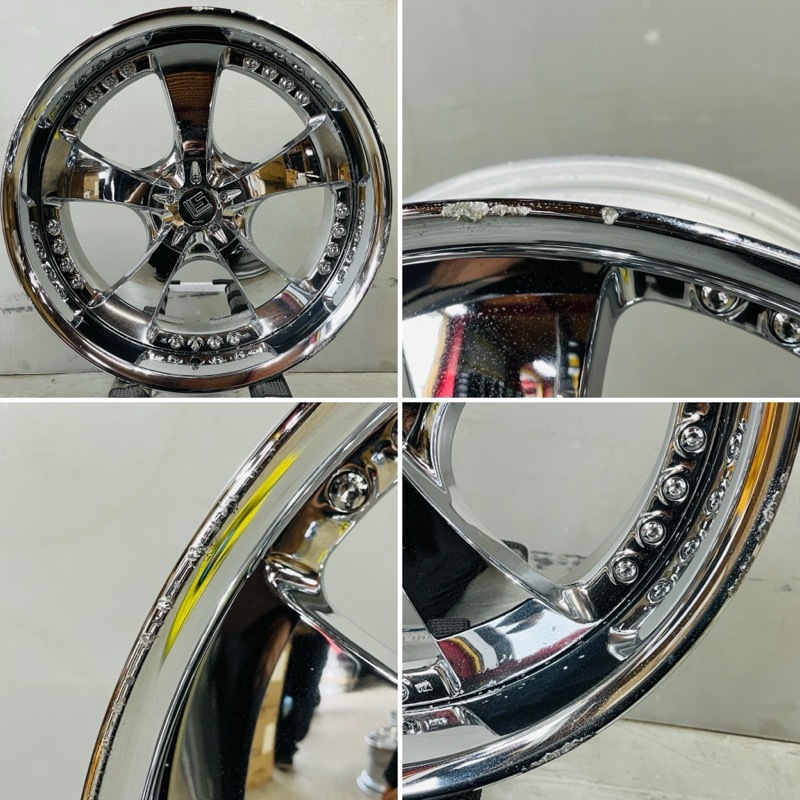 WORK 絶版 LS 105 20インチ 8.5J +16 114.3/5穴 3ピース Oディスク 深リム メッキ スーパークローム 4本 セ_画像7