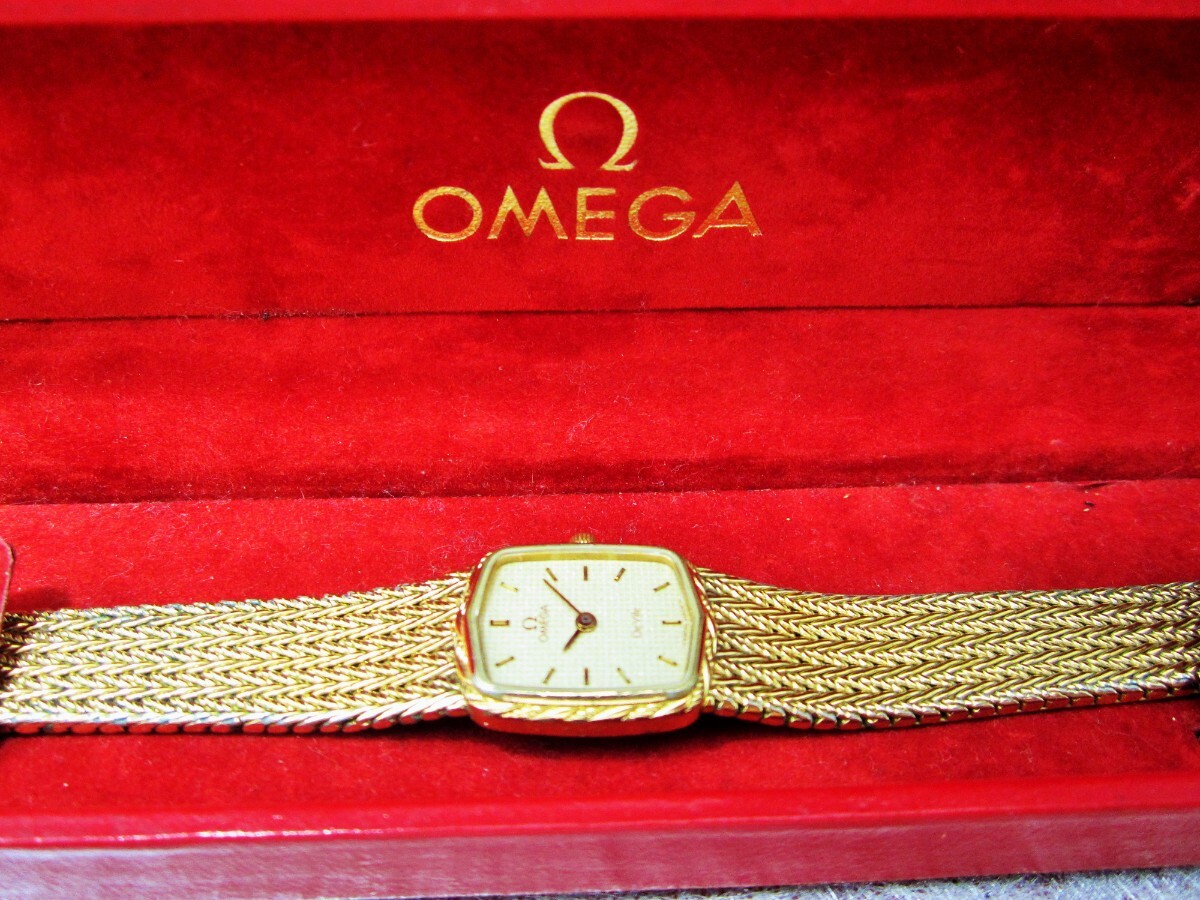 オメガ純正ケース付き オメガ デビル ゴールド文字盤 腕時計 OMEGA ゴールド 電池交換済み_画像4
