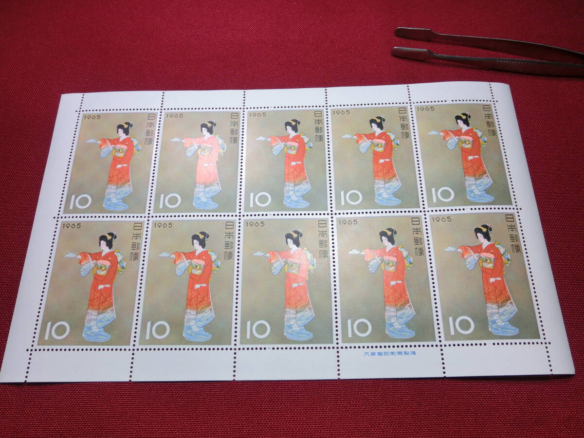 切手趣味週間  序の舞 10面シート 未使用 K01_画像2
