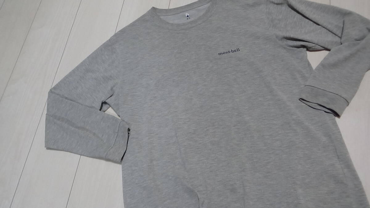 モンベル M-R メンズ ★ WIC 長袖 Tシャツ シャツ グレー トップス 1114112 M_画像3